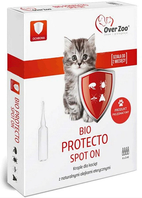 Протипаразитарні краплі Over Zoo Bio Protecto Spot On для кошенят - 4x1 мл Вінниця - фото 1