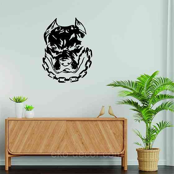 Декоративное настенное Панно «Питбуль», Декор на стену 110*84 см, Черный Киев