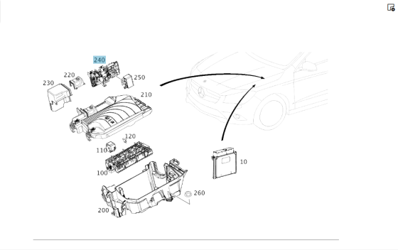 Mercedes-Benz  A2465400950 Блок силових запобіжників під капотом праворуч CLA C117 CLA Shooting Brake X117 GLA X156 B-class W242 Одеса