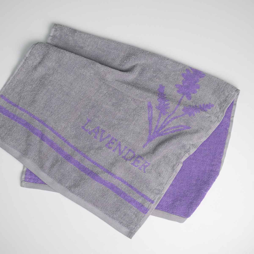 Набор махровых полотенец двусторонних Лаванда 3шт GM Textile 40х70см, 50х90см, 70х140см 400г/м2 (Лавандовый Серый) Сумы - изображение 5