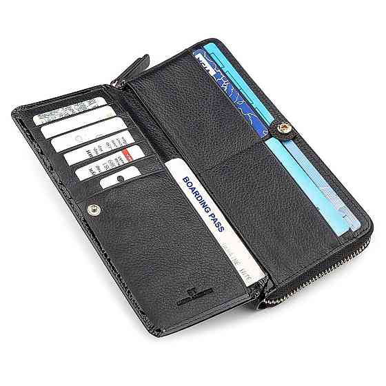 Гаманець жіночий ST Leather 18437 (S7001A) натуральна шкіра Чорний Київ