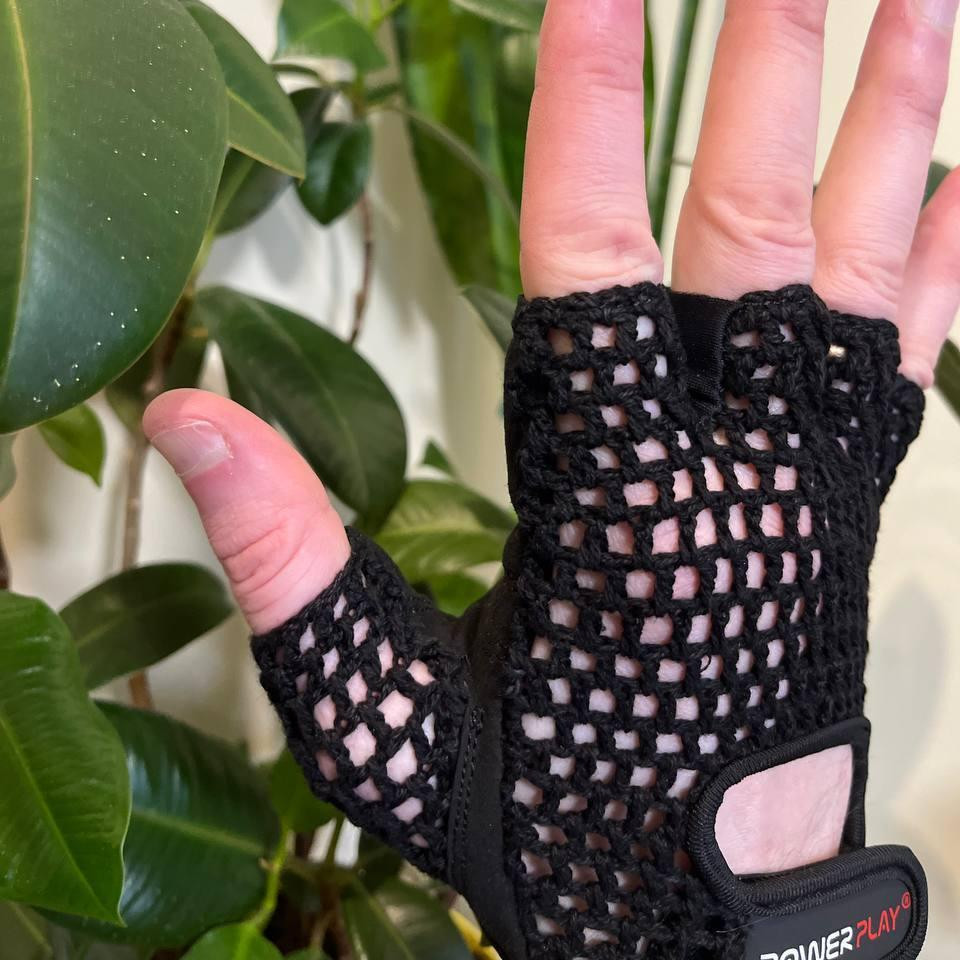 Фітнес-рукавички для спортзалу та атлетики Зручні рукавички для тренувань PowerPlay Чорний розмір XL Київ - фото 9