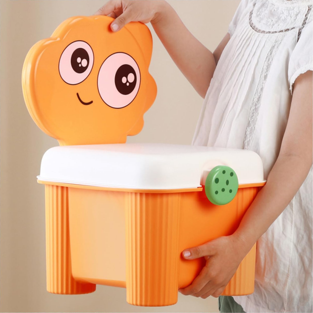 Органайзер для зберігання іграшок з кришкою, дитячий стілець-органайзер для іграшок, 34,5×25×18см, помаранчевий колір Кам'янець-Подільський - фото 3