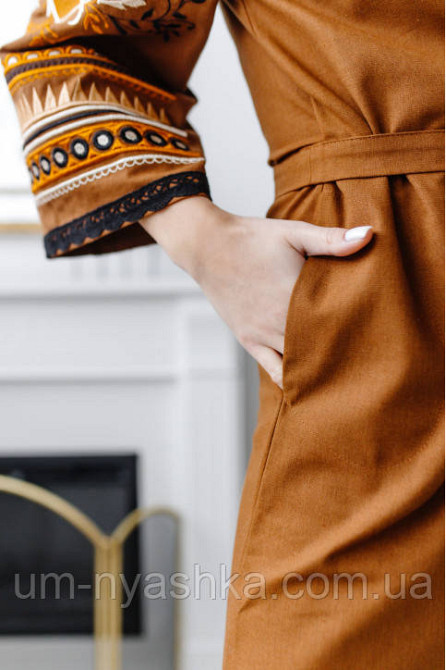 Жіноча вишита сукня, коричнева вишиванка жіноча Єремія Кривий Ріг - фото 9