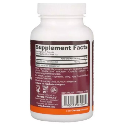Вітамін Jarrow Formulas Інозітол, 750 мг, Inositol, 100 вегетаріанських капсул (JRW-01024) Вінниця - фото 2