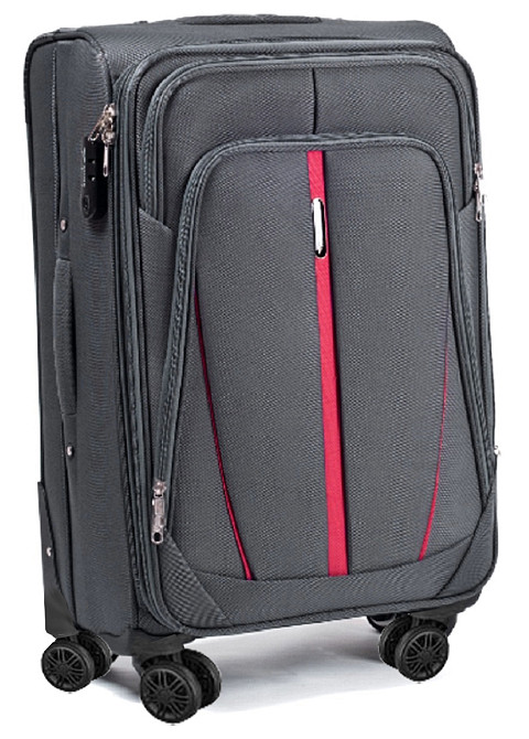 Чемодан тканевый WINGS 1706 средний 65 см 4 колеса серый Киев - изображение 1