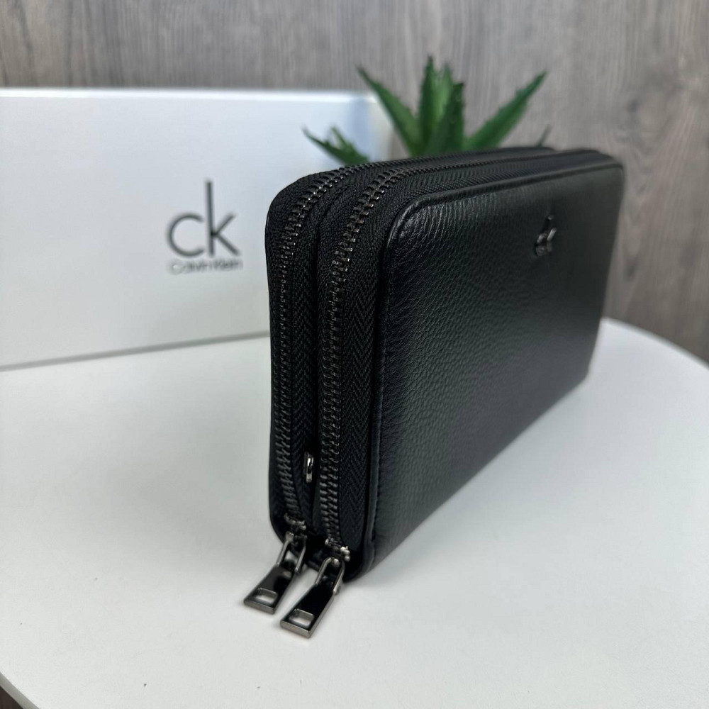 Шкіряний чоловічий клатч стиль Calvin Klein, портмоне натуральна шкіра чорний Кельвін Кляйн в коробці ( 22656 ) Харьков - изображение 9
