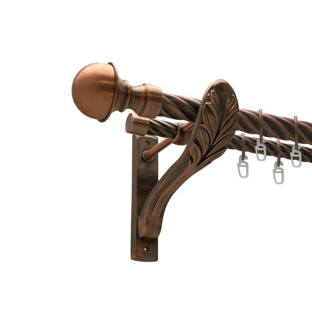 Карниз Orvit Бостон металевий дворядний ретро скручена труба кільце металеве Мідь 25\19 мм 300 см Львов - изображение 1