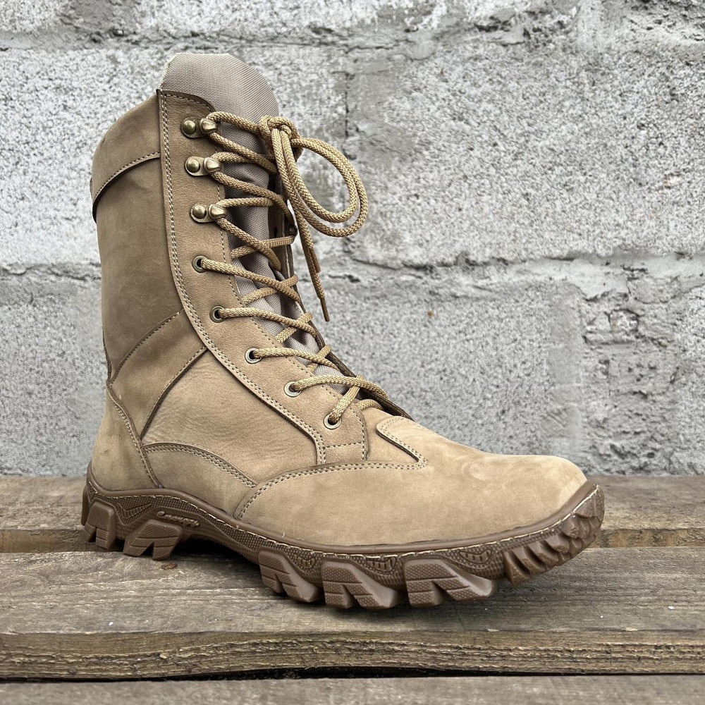 Військові чоловічі демісезонні берці ТАЙФУН бежеві , тактичні чоловічі шкіряні берці прошиті та проклеєні Львів - фото 2