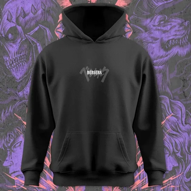 Худі для підлітка хлопчика з принтом Ber140erk Гатс і Гріффін BW Розмір 140 Anime11098 Дніпро - фото 3