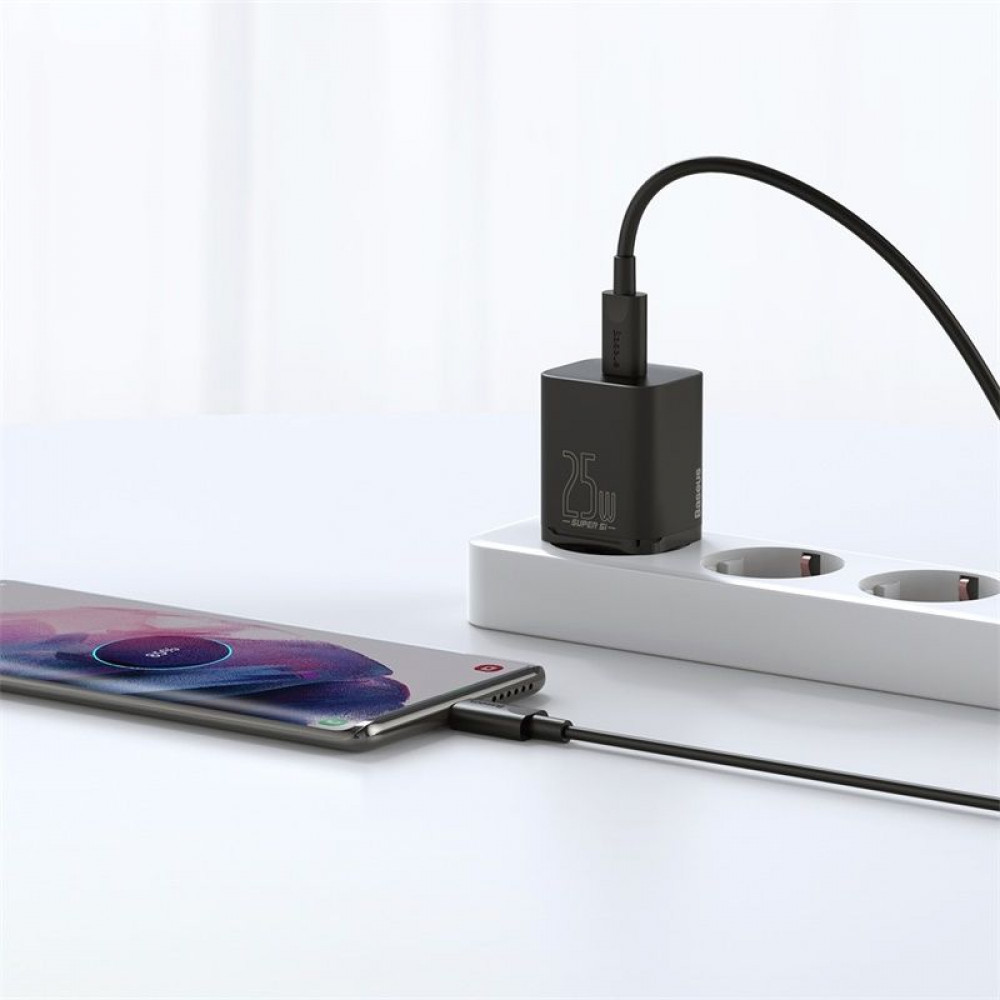 Сетевое зарядное устройство для Baseus Super Silicone PD Charger 25W Type-C черный Львов - изображение 3