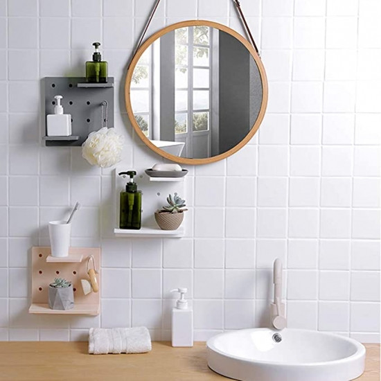 Подвесная настенная панель Skadis полка-органайзер на стену со сменными крючками серая Винница - изображение 4