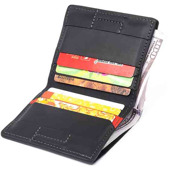 Функціональне тонке портмоне GRANDE PELLE 11326 Чорне Київ