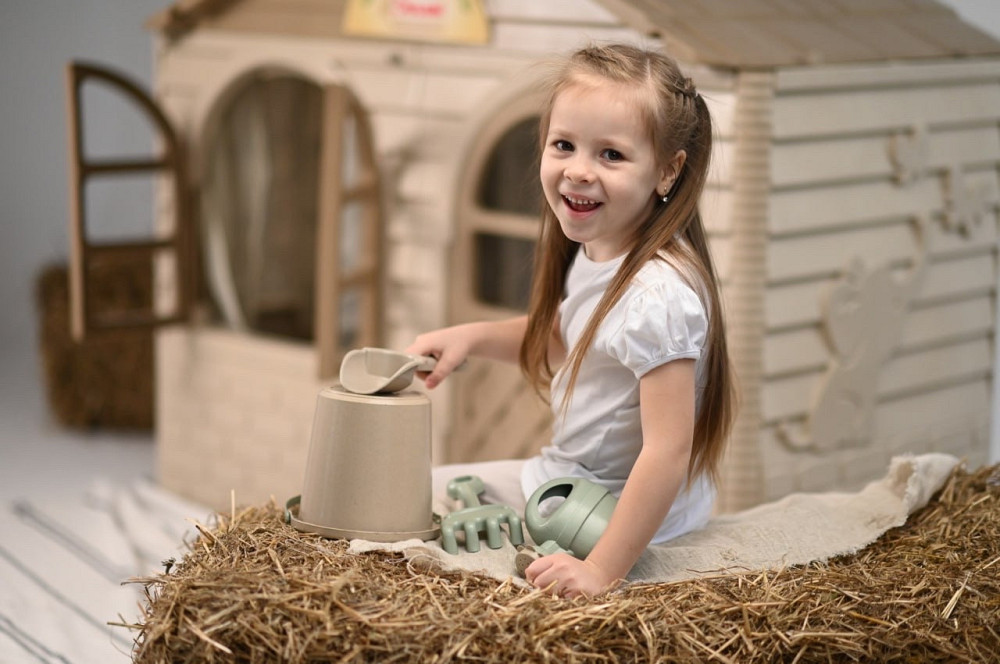 ЭКО Детский игровой домик со шторками на основе пшеничной соломы DOLONI 02550/s01eco Киев - изображение 8