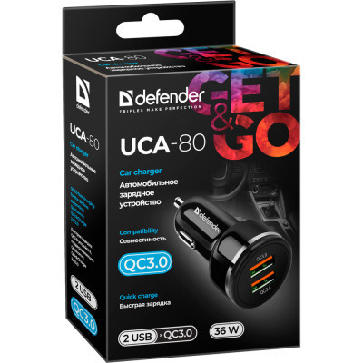 Зарядное устройство Defender UCA-80 black, 2xUSB, QC3.0, 36W (83832) Винница - изображение 2
