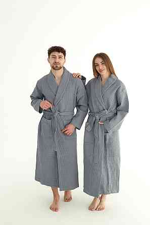 Чоловічий вафельний халат Ideal Textile довгий сірий (56860604) 3XL Чернівці