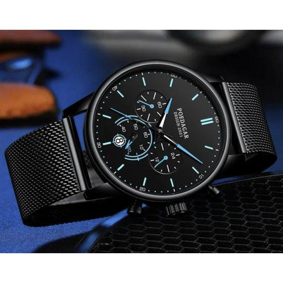 Чоловічий наручний годинник Poedagar Misto (Чорний) Вінниця - фото 3