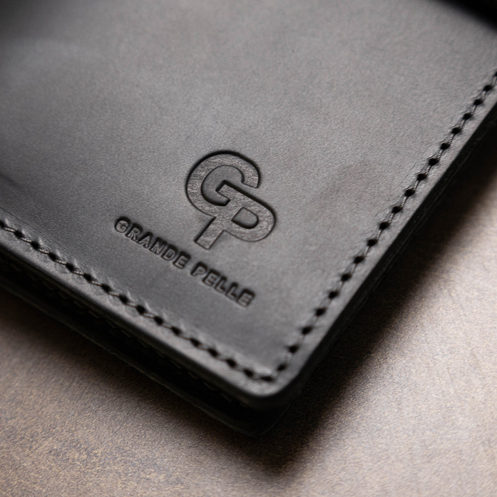 Стильное матовое мужское портмоне GRANDE PELLE 11560 Черный Киев - изображение 2