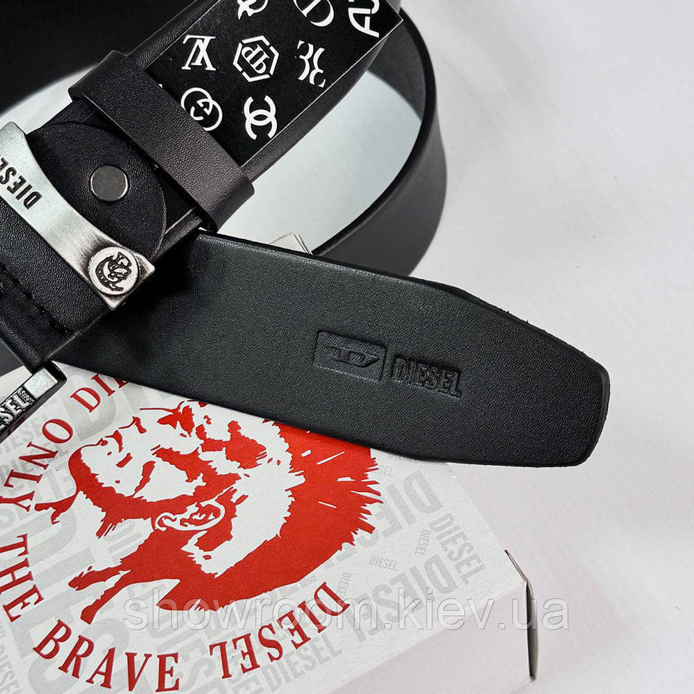 Мужской кожаный брендовый ремень Diesel (3840) Киев - изображение 5