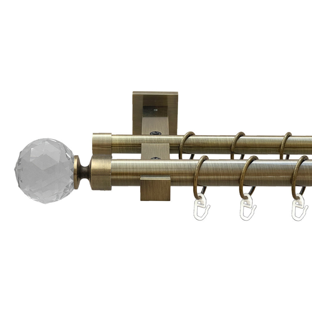 Карниз Orvit Люміера металевий дворядний техно гладка труба кільце металеве Антик 25\19 мм 240 см (00-00026014) Львів - фото 1