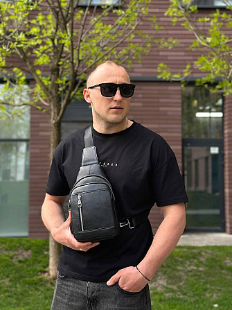 Чоловічий стильний слінг на плече 18х32х6, сумка рюкзак для подорожей та відпочинку TIDING BAG 7862 чорна Кам'янське - фото 10
