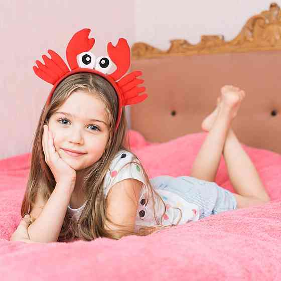 Хелвіанський краб пов'язка на голову краба пов'язка на голову морських тварин волосся гурт червоний плюшевий краб головний убір к Київ