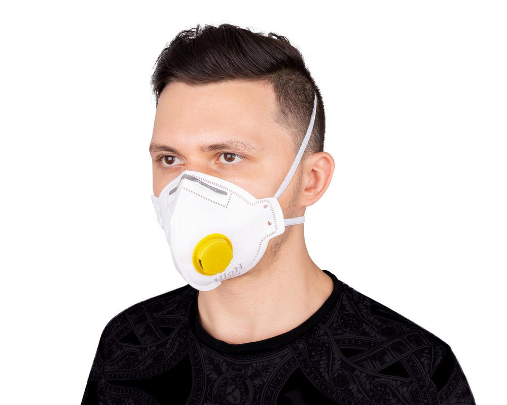 Респиратор FFP-2D Неон-2К с клапаном жёлтый (аналог Росток 2ПК) ДСТУ EN149:2003 Полтава - изображение 1