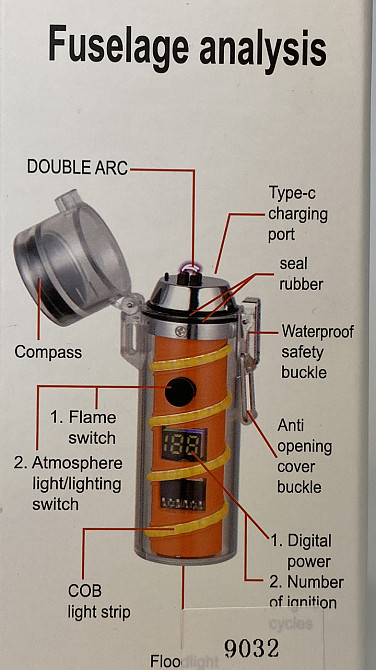 Электроflare 229 Электроимпульсная зажигалка: дуговая USB зажигалкас Фонарем и Ориентиром Одесса - изображение 9