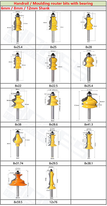 Фігурна фреза з підшипником для плінтусів по дереву Київ - фото 12