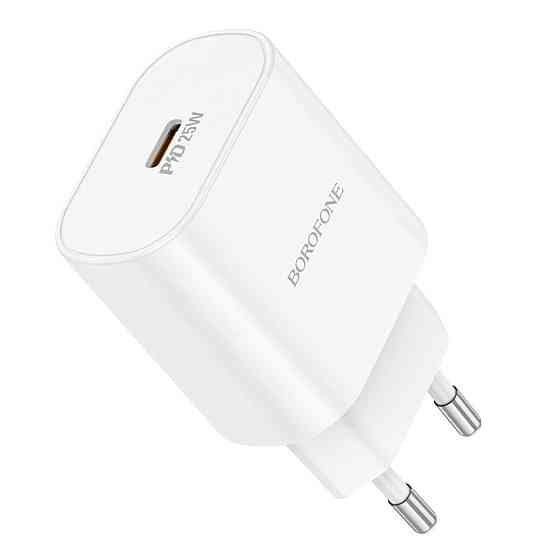 Мережевий зарядний пристрій BOROFONE BA82A Platinum single port PD25W charger White 6941991112256 Одеса