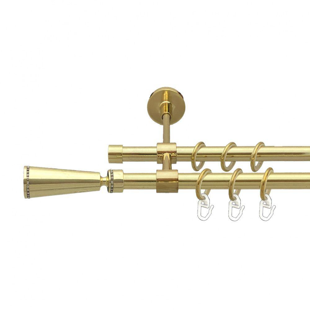 Карниз Orvit Меркурія металевий дворядний закритий гладка труба кільце металеве Золото 16\16 мм 240 см (00-00014561) Львів - фото 1