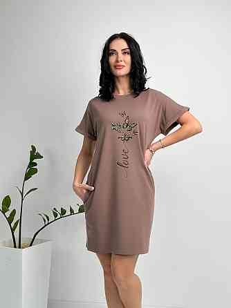 Летнее платье мини с принтом Glide 42-44, Мокко Киев