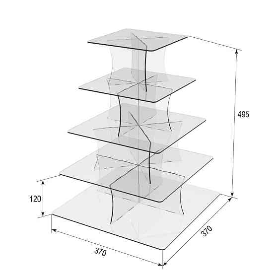 Подставка EKOSTAR под торты и для кенди бара на 5 ярусов Киев