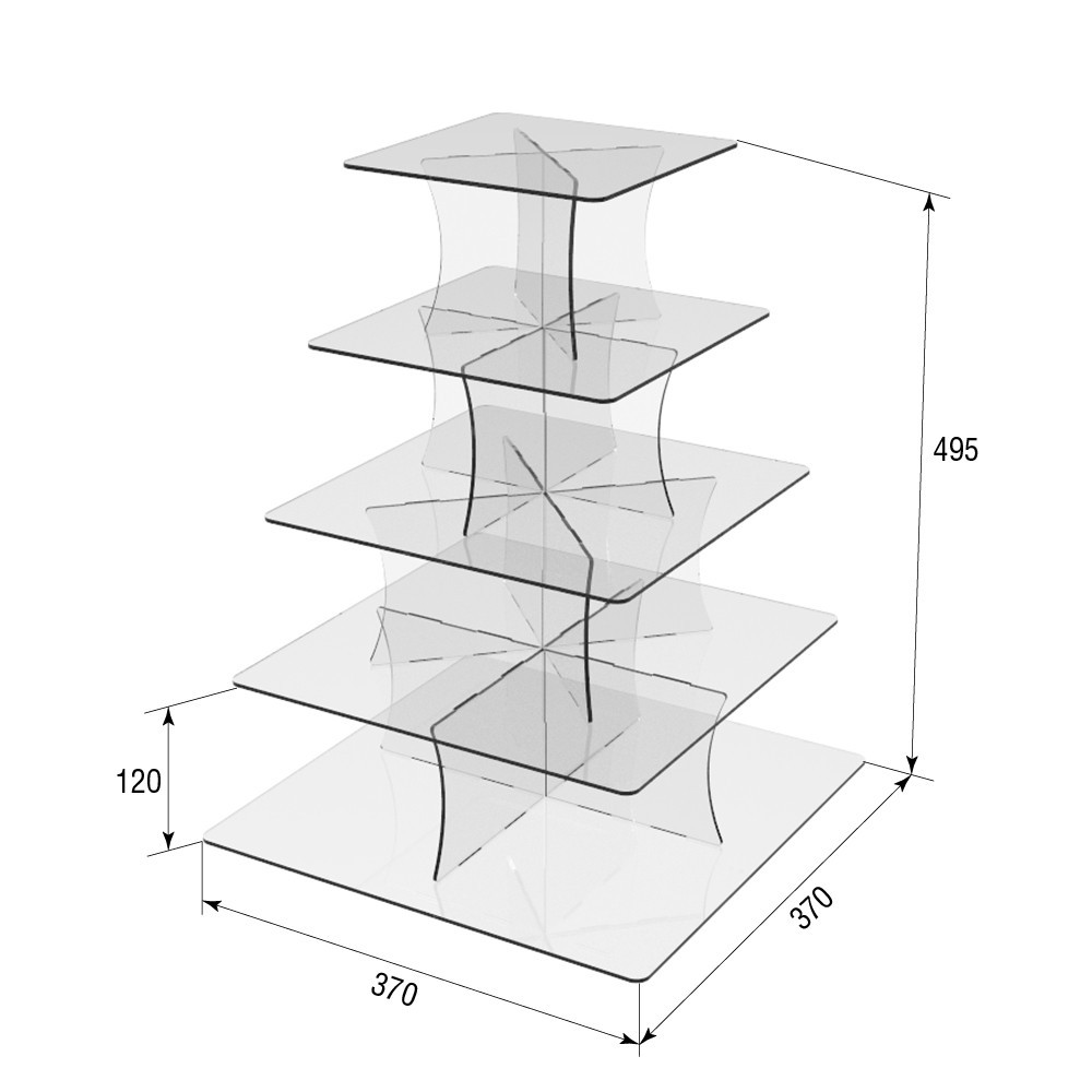 Подставка EKOSTAR под торты и для кенди бара на 5 ярусов Киев - изображение 2