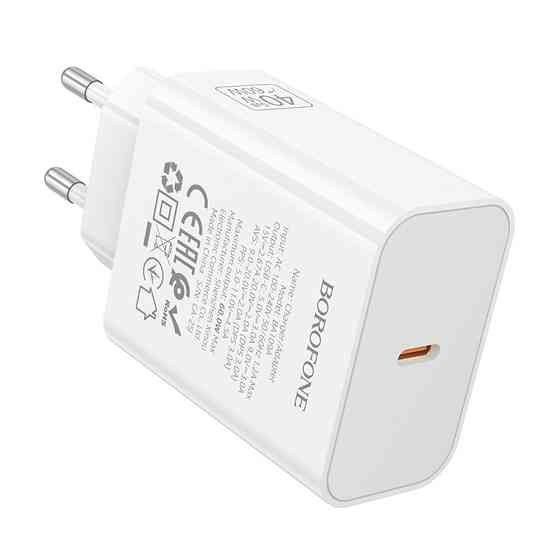 Мережевий зарядний пристрій BOROFONE BA109A Star single port PD40W charger (EU) White Одеса