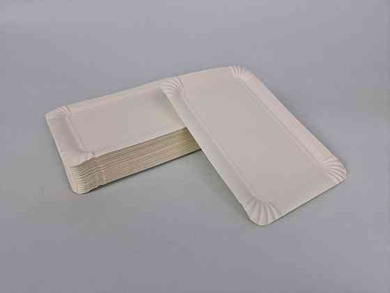 Паперова тарілка біла 100 шт. 15,3*22,3 см (1 пачка) Харків