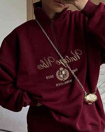 Жіночий теплий прогулянковий костюм: кофта та штани турецька тринитка на флісі Бордо, 42/44 Одеса