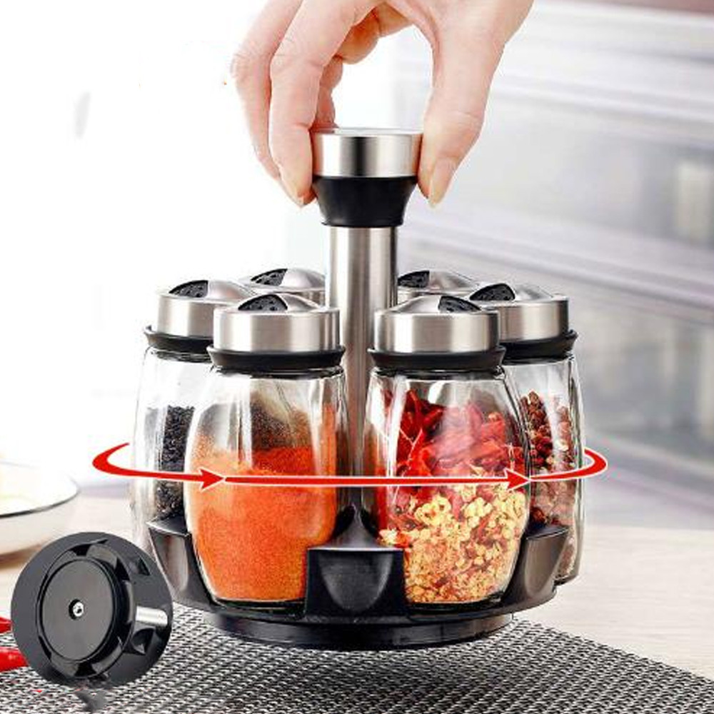 Набір баночок для спецій 6шт на підставці Spice carousel / Органайзер для спецій / Комплект баночок Київ - фото 1