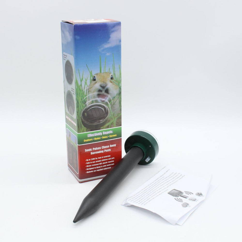 Ультразвуковий відлякувач кротів, комах та гризунів із сонячною панеллю / Відлякувач для саду Київ - фото 10