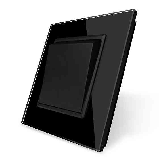 Вимикач універсальний 1-клавішний Livolo чорний скло 250В 10А (VL-С7FCMKS-2BP) Коломыя