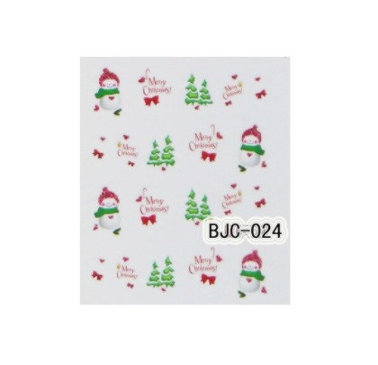 Новогодние слайдеры на ногти снеговики - размер стикера 6*5см, инструкция по применению есть в описании товара Киев - изображение 1