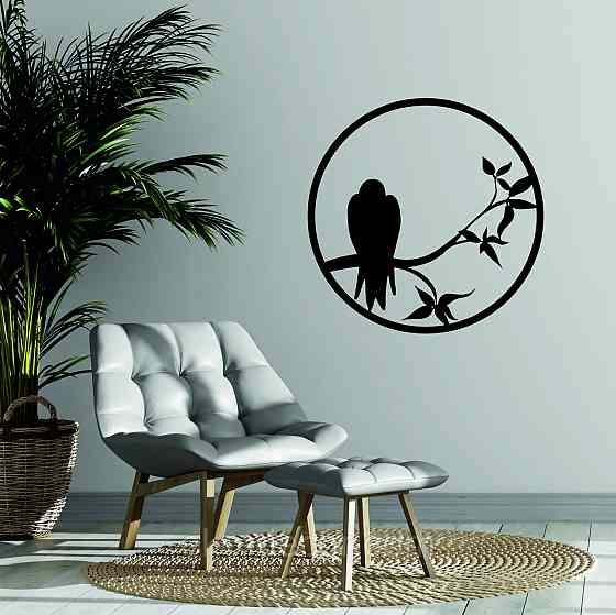 Декоративное настенное Панно «Ворон», Декор на стену 90*90 см, Черный Киев