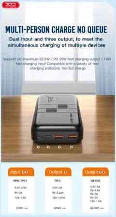 Портативный внешний аккумулятор XO PR187 10000mAh PD20W+QC22.5W (Черный) Винница