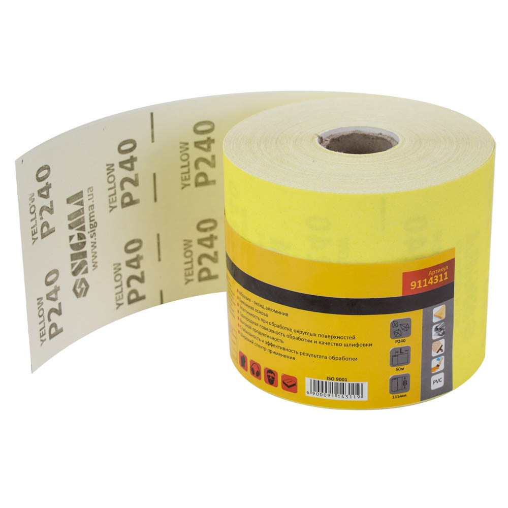 Sigma Шлифовальная бумага рулон 115мм×50м P240 SIGMA (9114311) Киев - изображение 1