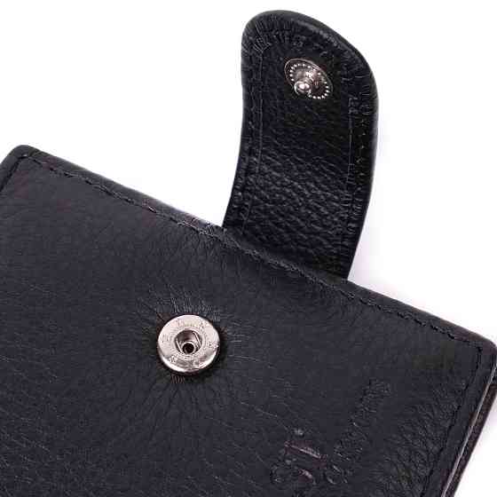Невеликий місткий гаманець із натуральної шкіри ST Leather 22456 Чорний Київ