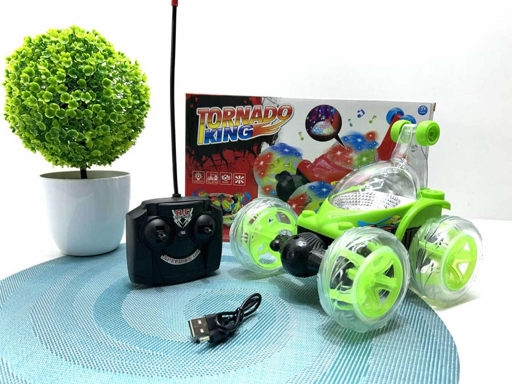 Машина Перевертень трюкова радіокерована зі колесами, що світяться 18 см Зелена (3048) Чернігів - фото 1