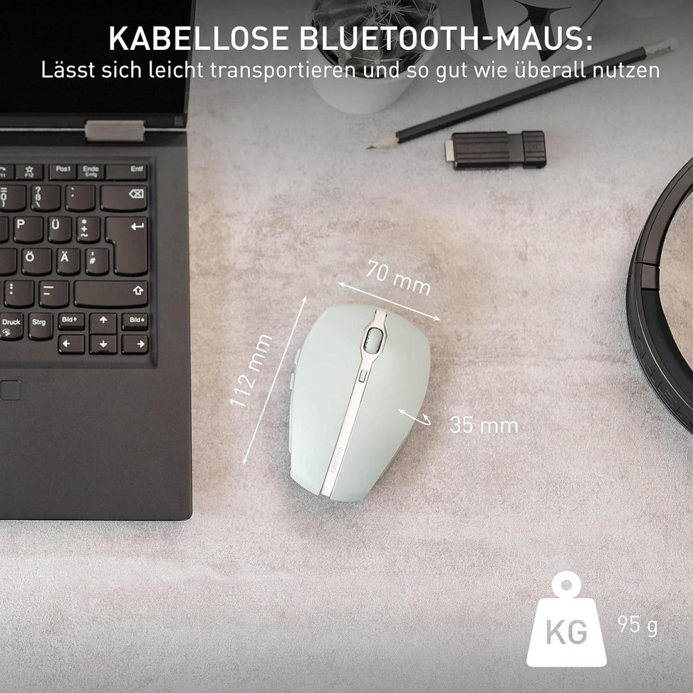 Миша CHERRY GENTIX BT Agave Green Bluetooth мульти-пристрої до 3, 1000/2000 DPI безшумні кнопки ергономічна Київ - фото 6