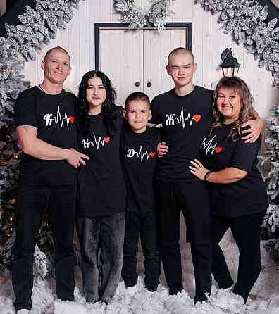 Семейные футболки с инициалами и сердцем XS, L, 62 Черновцы