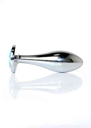Анальная металлическая пробка Plug-Jewellery Silver PLUG-Light Blue L Sex Aura Киев