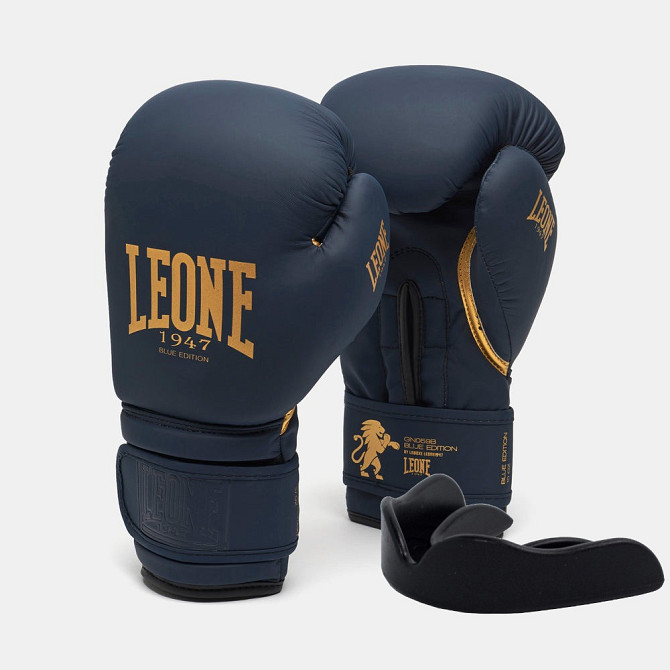 Боксерські рукавиці Leone GN059B Blue Edition 14 унцій (капу в комплекті) Кам'янське - фото 1